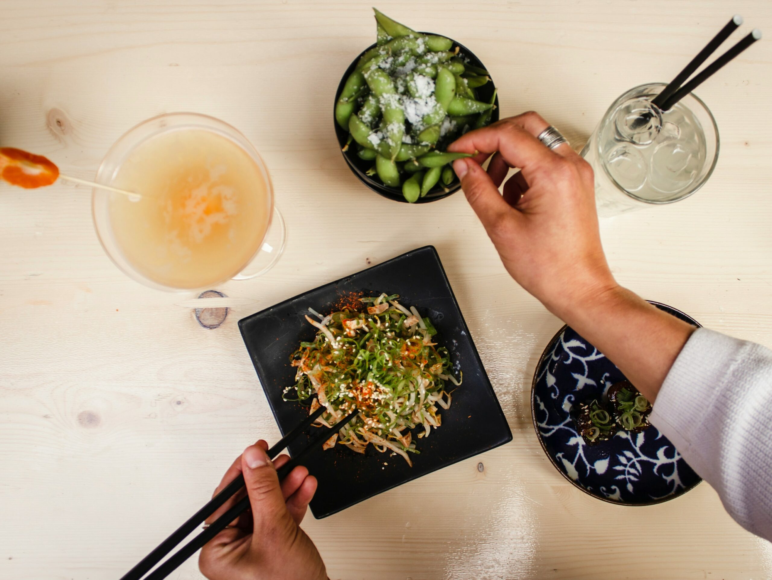 Okinawans primarily root vegetables, seaweed, soya beans, and purple sweet potatoes and don't eat fish.