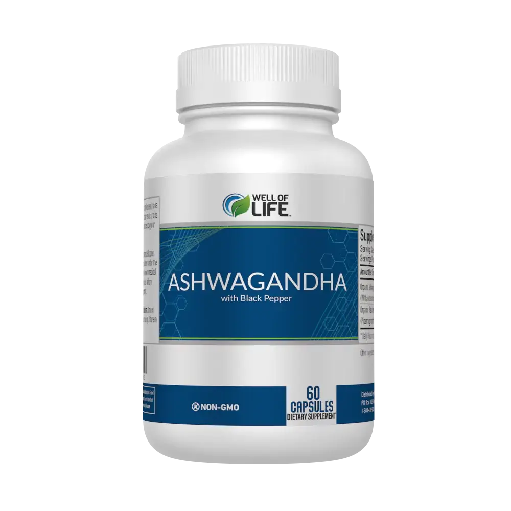 The Well of Life Ashwagandha with Black Pepper supplement is specifically formulated to help with stress, anxiety and cognitive function. 